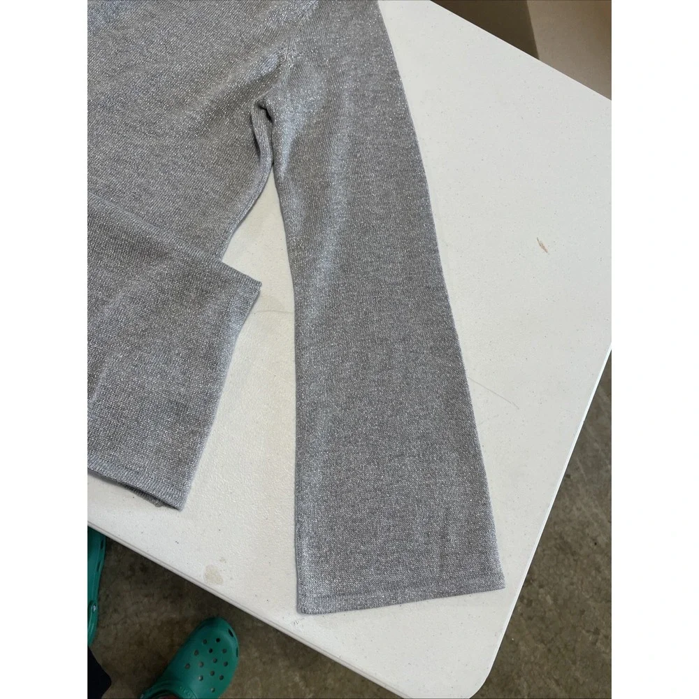 Michael Kors Silver‎ Sparkle Sweater Dress Size Small Flared Sleeves And Hem
